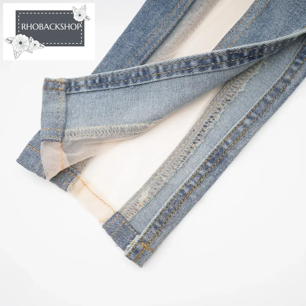 sheer-panelled jeans